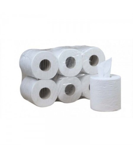 Papel secamanos para dispensador mini-mecha, liso, pasta, dos capas  (paquete de 12 uds) - Tienda Fisaude