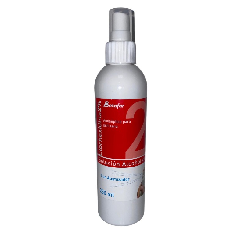 Clorhexidina 2% Alcohólica Betafar. Tamaño 250 ml Spray